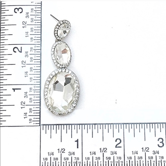 Three Tire Faceted Crystal Chandelier Earrings - Picture 2 of 2